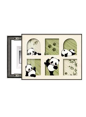 奶油风带钟表花卉卧室装饰画灯画