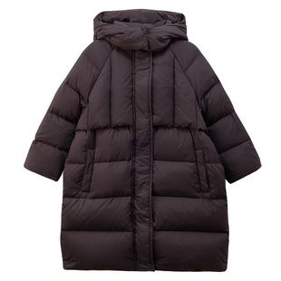 哈齿童装儿童中长款羽绒服冬季防寒保暖暗紫色羽绒外套男童女童厚