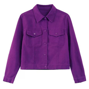 灯芯绒外套女加厚短款夹克2025新款时尚宽松大码百搭春装条绒上衣