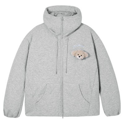 PSO Brand男装女装【90绒】可爱小狗高领连帽针织女士羽绒服外套