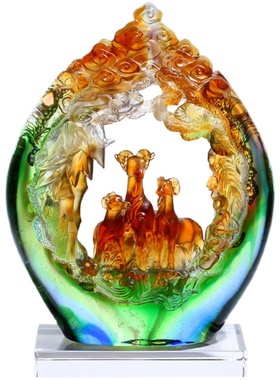 琉璃水晶老板办公室招财生肖羊