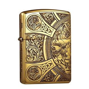 zippo打火机天启四骑士竹盒装黄铜盔甲正版煤油防风男士礼物