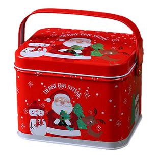 创意加厚马口铁手提糖果包装盒圣诞密封防潮茶叶收纳盒铁盒空盒子