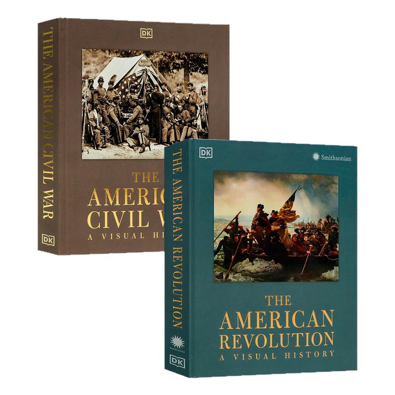 DK出品美国独立战争/美国内战图解史2册英文原版 The American Civil War/Revolution 馆藏史料图文详解立国始末与南北纷争 精装