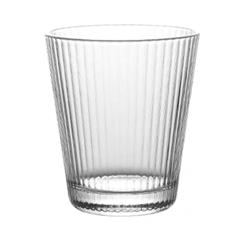 ins风简约日式竖纹玻璃杯咖啡杯
