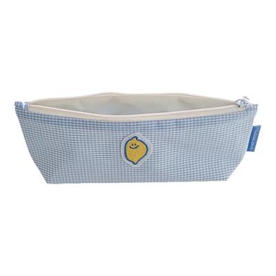 柠檬格纹笔袋文具收纳包