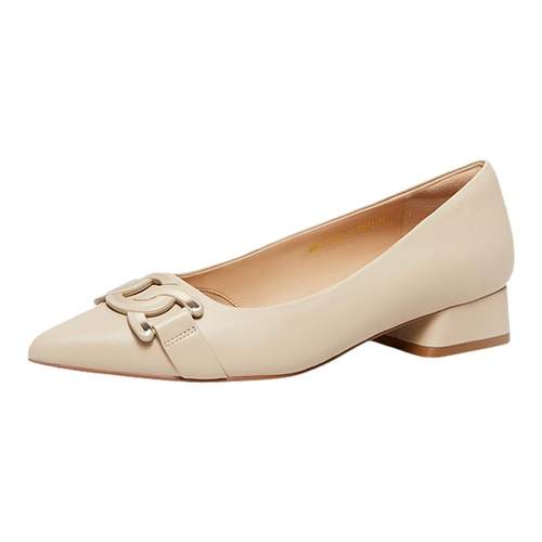 LEIZI蕾姿羊皮单鞋春季商务通勤环形扣优雅百搭女单鞋MD21111061