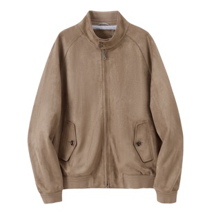 JSSD HOMME 哈灵顿夹克男士休闲外套春秋季麂皮外套男立领夹克男