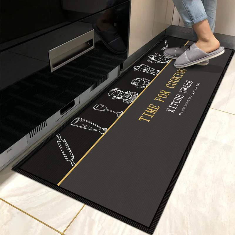 厨房专用防油脚垫多尼尔防滑吸水垫家用吸油长条地毯进门加厚门垫
