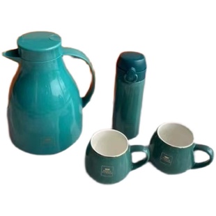 康宁WORLD KITCHEN绿欣美佳杯壶四件组玻璃内胆保温壶保温杯