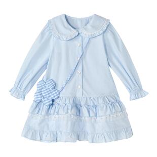 笛莎官方旗舰女童连衣裙春季新款儿童女宝童装公主风纯棉长袖洋气