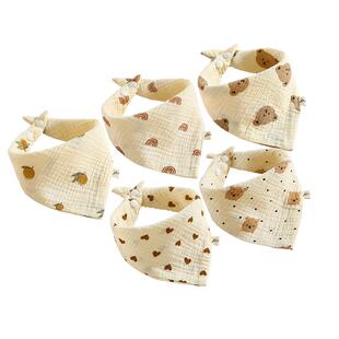 婴儿三角巾刷牙防水围兜新生a类纯棉拍嗝巾宝宝围嘴防吐奶口水巾