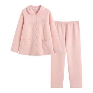 Rosemaid/罗丝美2024年新款秋冬14267纯棉全开襟睡衣家居服套装女