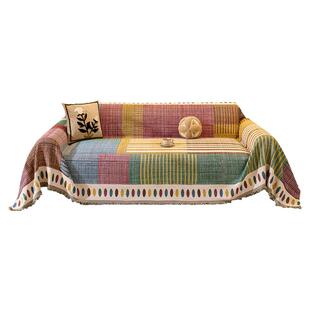 美式复古风沙发盖布四季通用2026新款沙发专用固定防滑仿麻沙发巾