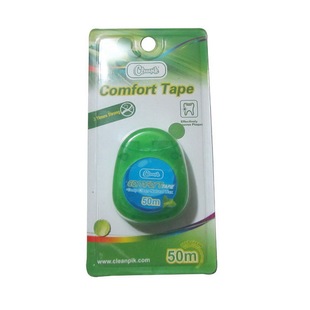 欧洲出口cleanpik扁牙线50米盒装包蜡薄荷味牙线棒不伤牙龈牙缝