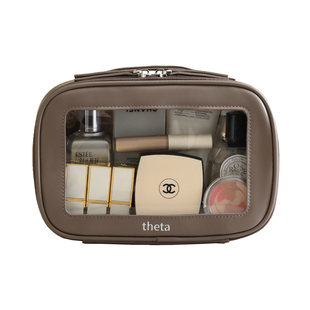 天纵皮质化妆包外出便携化妆品收纳包大容量洗漱包新款透明精致小