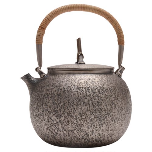 银壶 鱼子纹大号银壶 藏六造纯银999烧水泡茶壶煮茶壶纯手工银壶