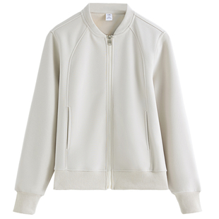 短款棒球服外套女2026秋冬新款加厚立领宽松休闲夹克卫衣拉链开衫