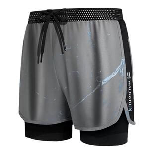 跑步运动套装男夏田径冰丝训练马拉松内衬短裤健身衣服短袖t恤