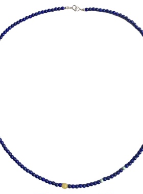 约3mm天然青金石小众项链锁骨链