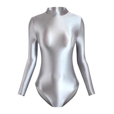 开领拉链长袖紧身瑜伽连体衣女