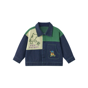 汪汪队儿童牛仔外套春秋男童牛仔衣宝宝拼接牛仔服上衣帅气秋装潮
