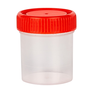 BIOFOX一次性采样杯60ml尿杯螺口带盖无刻度医用塑料样品杯标本瓶