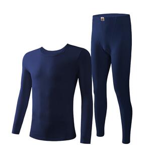 格凯服饰新疆棉弹力保暖内衣套装男士圆领商务打底男纯棉秋衣秋裤