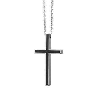 复古百搭嘻哈项链男女情侣十字架吊坠毛衣链不掉色街头配饰女潮