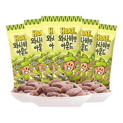 HBAF芭蜂蜜黄油巴旦木扁桃仁芥末杏仁坚果休闲零食健康6袋组合装