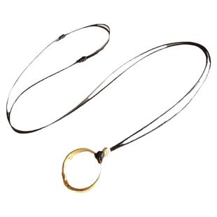 黄金戒指挂绳男女挂脖钻戒情侣项链绳纯银挂件绳玉环吊坠绳红蜡绳