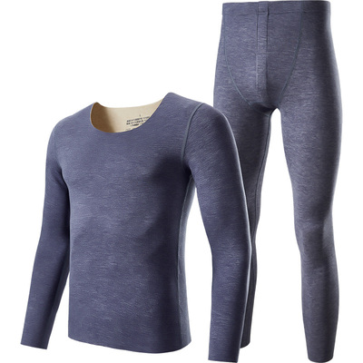 羊绒羽绒蚕丝保暖套装男醋纤