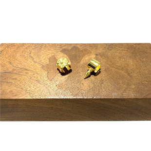 特价匠银JY 925纯银镀22k金十字花铆钉情侣镀金耳夹耳环耳钉