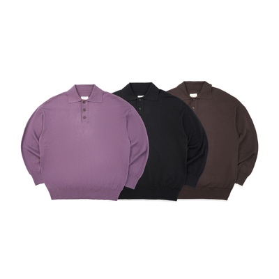 NOSALIGIA棉羊绒针织长袖POLO衫