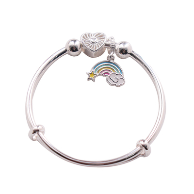 正生纯银香港kt猫大小孩s999手镯