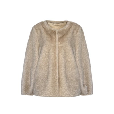 Tongse | 悉尼晨光 环保仿真毛灯笼袖皮草外套宽松显瘦外搭