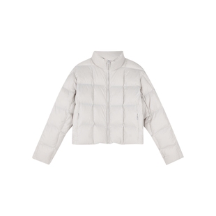 Oneup立领格纹排骨羽绒服女款冬季户外保暖面包服上衣短款外套男