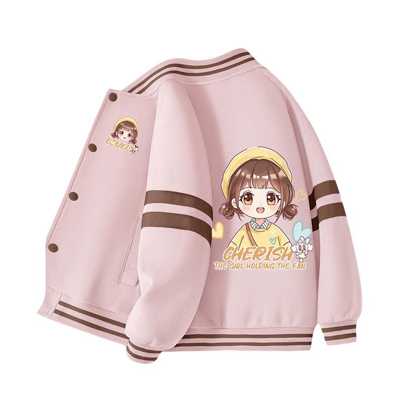 巴布豆女童外套儿童棒球服