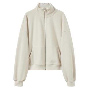 三彩2025冬季新款加绒拉链衫博主卫衣复合奥粒绒外套开衫休闲风S