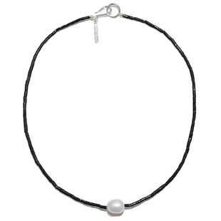 GGXR 黑玛瑙淡水珍珠925银扣项链颈链简约高级感定制sophiebuhai