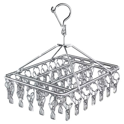 不锈钢晾衣架衣架多夹防风袜架晒衣服架阳台晒袜架多功能挂钩晾晒