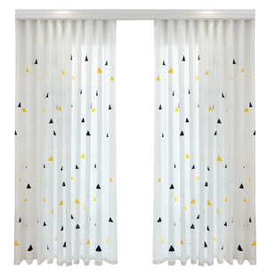 北欧客厅纱帘透光不透人绣花窗纱窗帘加厚白纱半遮光阳台飘窗隔断