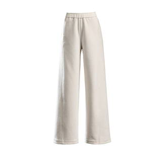 高级感羊毛桑蚕丝米色毛呢阔腿裤女2025新款冬季裤子休闲裤直筒裤