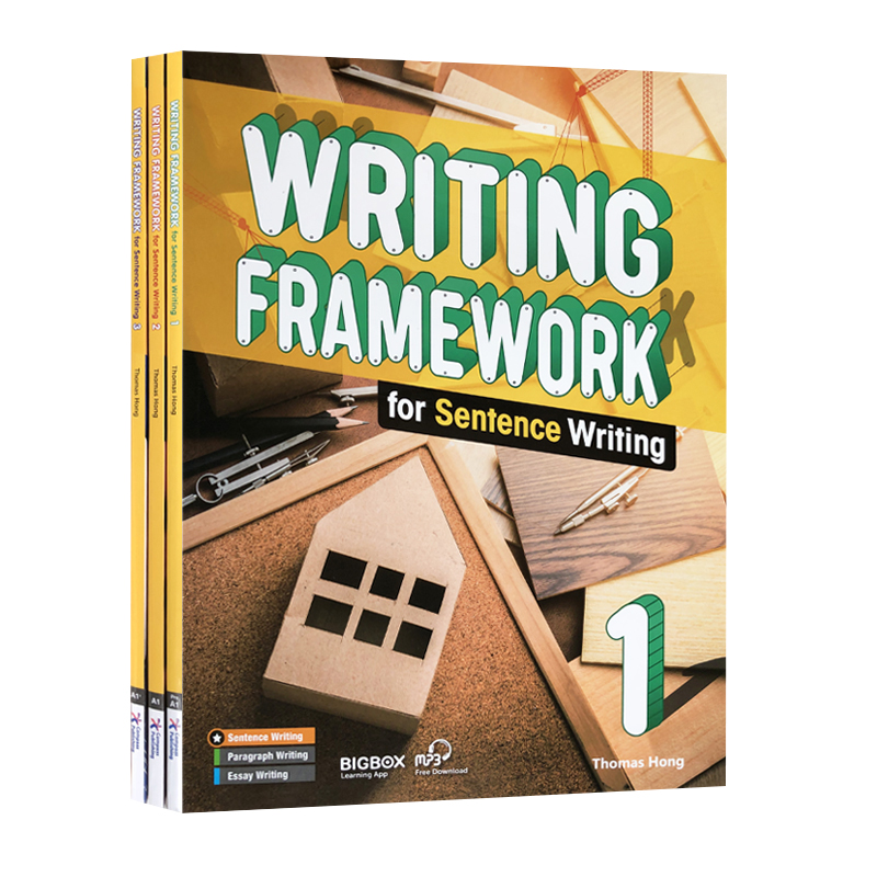 原版进口中小学英语写作专项训练指导技能书 writing framework for Sentence Paragraph Essay writing 句子段落短文写作框架教材