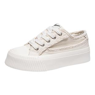 回力女鞋帆布鞋女2025新款秋季厚底白色板鞋子百搭饼干小白鞋女款