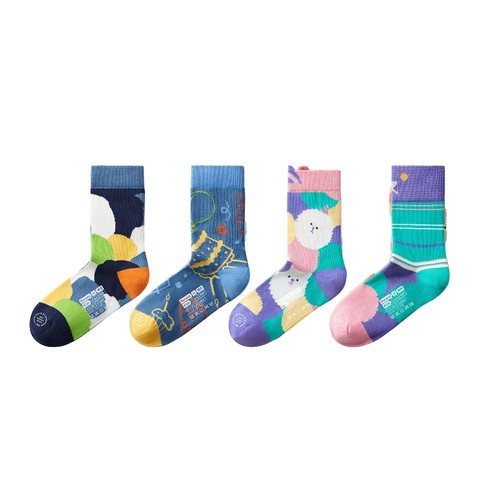 2双|蕉内小特护520Color男女童7A抗菌卡通可爱圣诞中筒袜秋冬