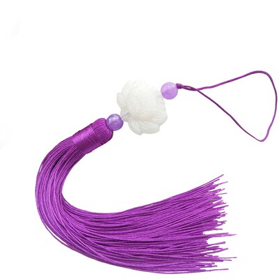 博婷线绳配饰玻璃仿白玉流苏挂饰