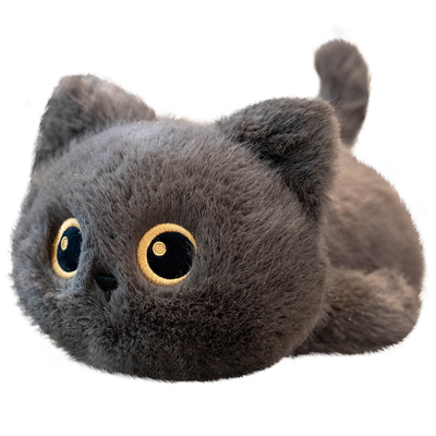 可爱趴姿小黑猫咪玩偶三花猫公仔