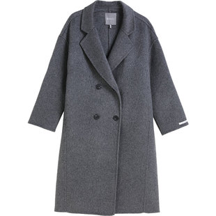 IVYKKI艾维气质百搭中长款双面呢大衣女时尚毛呢外套2025秋冬新款