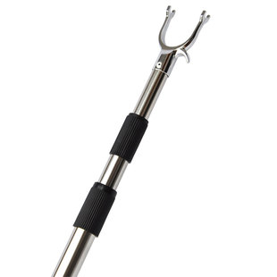 家用不锈钢2米加长撑衣杆三节伸缩晒晾衣丫叉挑衣杆挂取收衣黑色